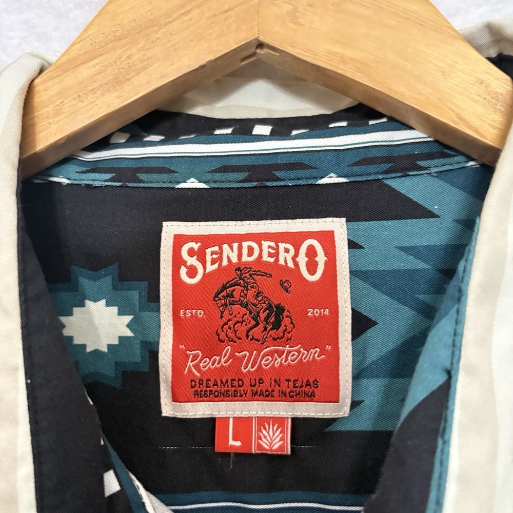 Sendero Provisions The Wyatt Western Shirt Aztec Pearl Snap Long Sleeve Mens L - Picture 8 of 9